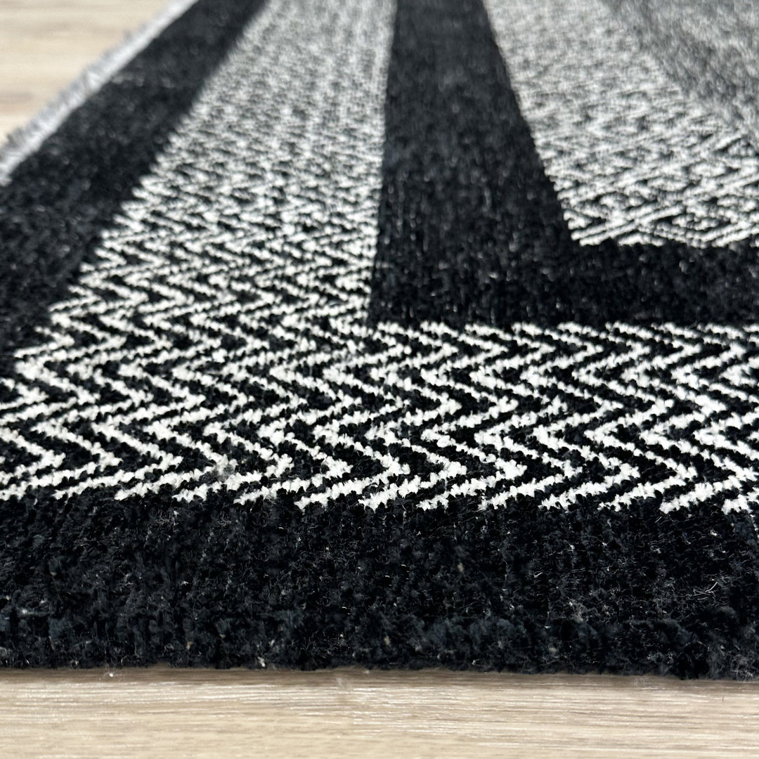 Scandinavian Black Washable Area Rugs