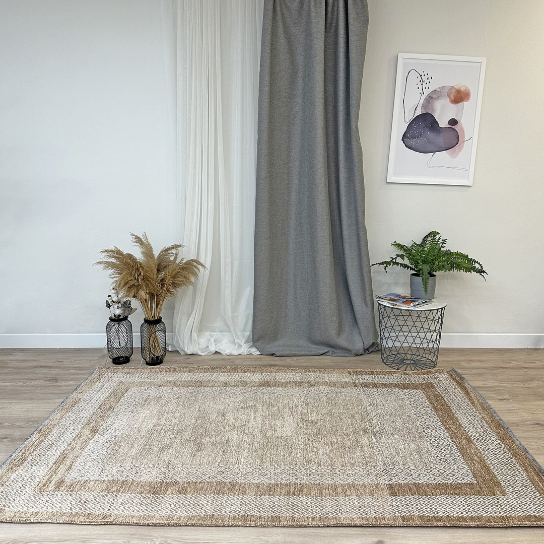 Scandinavian Beige Cream Washable Area Rugs