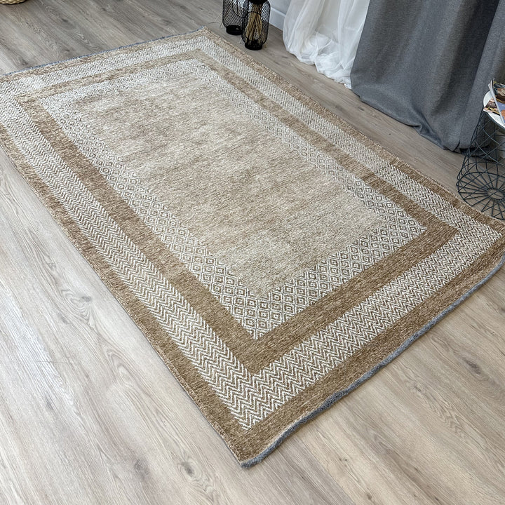 Scandinavian Beige Cream Washable Area Rugs