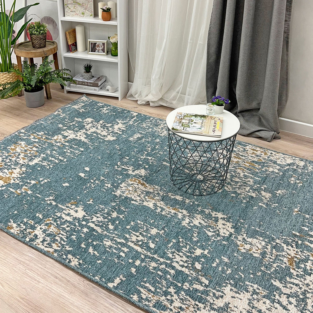 Reversible Abstract Gray Beige Washable Area Rugs