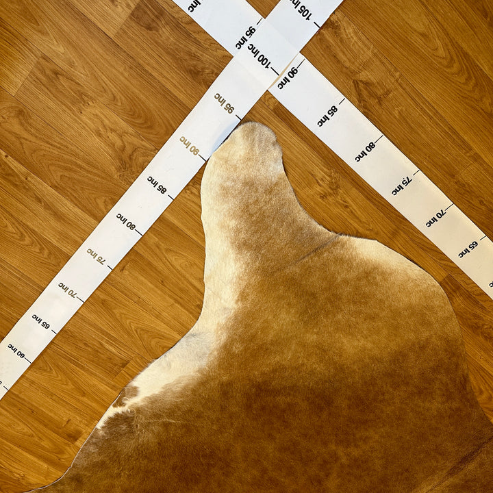 Genuine Brown White Cowhide Rug 96x91