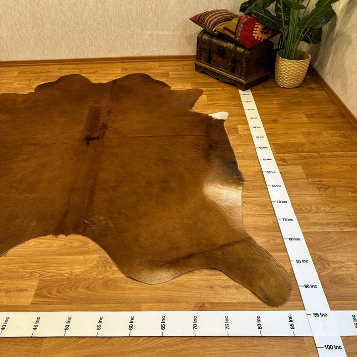 Genuine Brown Cowhide Rug 87x94