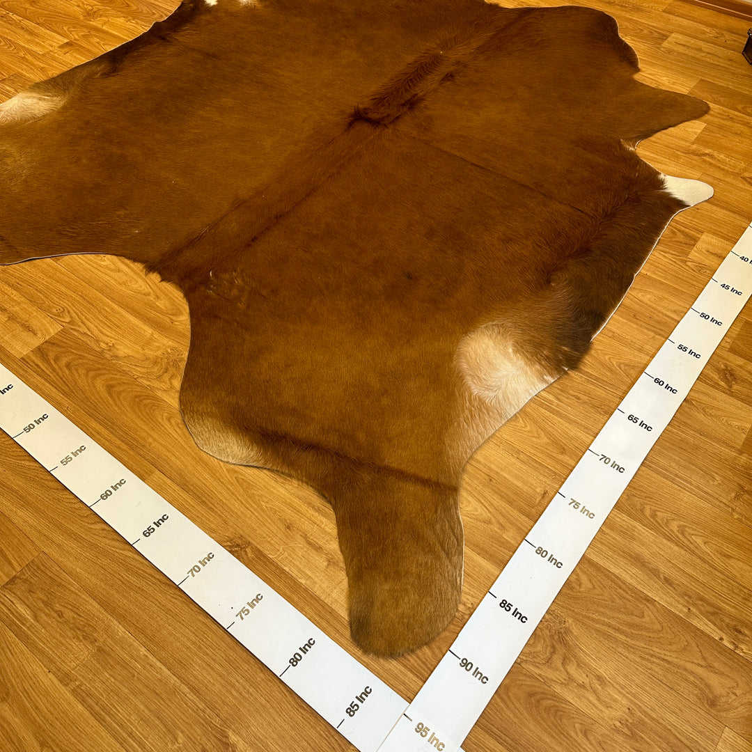 Genuine Brown Cowhide Rug 87x94