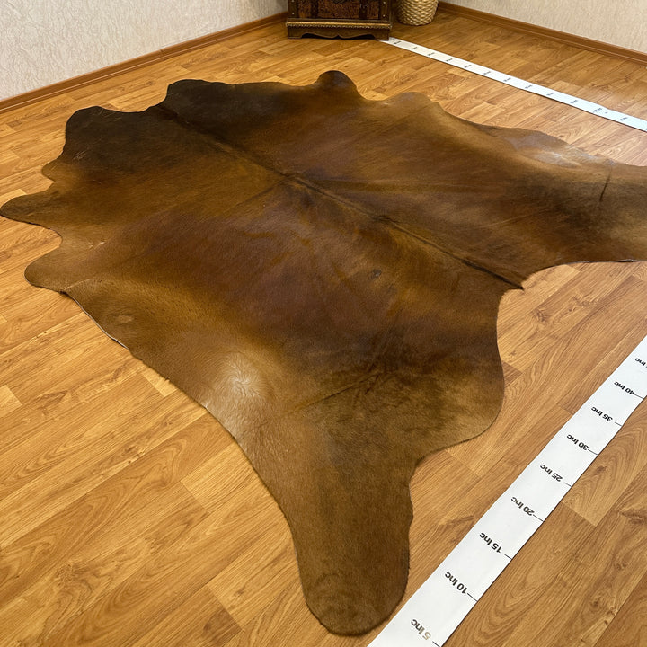 Genuine Brown Cream Cowhide Rug 97x103