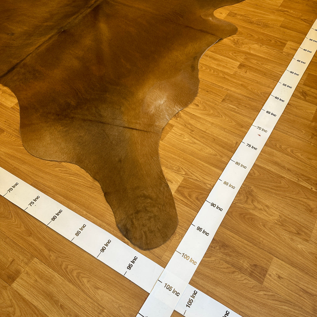 Genuine Brown Cream Cowhide Rug 97x103