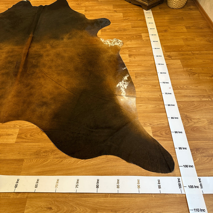 Genuine Black Brown Cowhide Rug 97x101