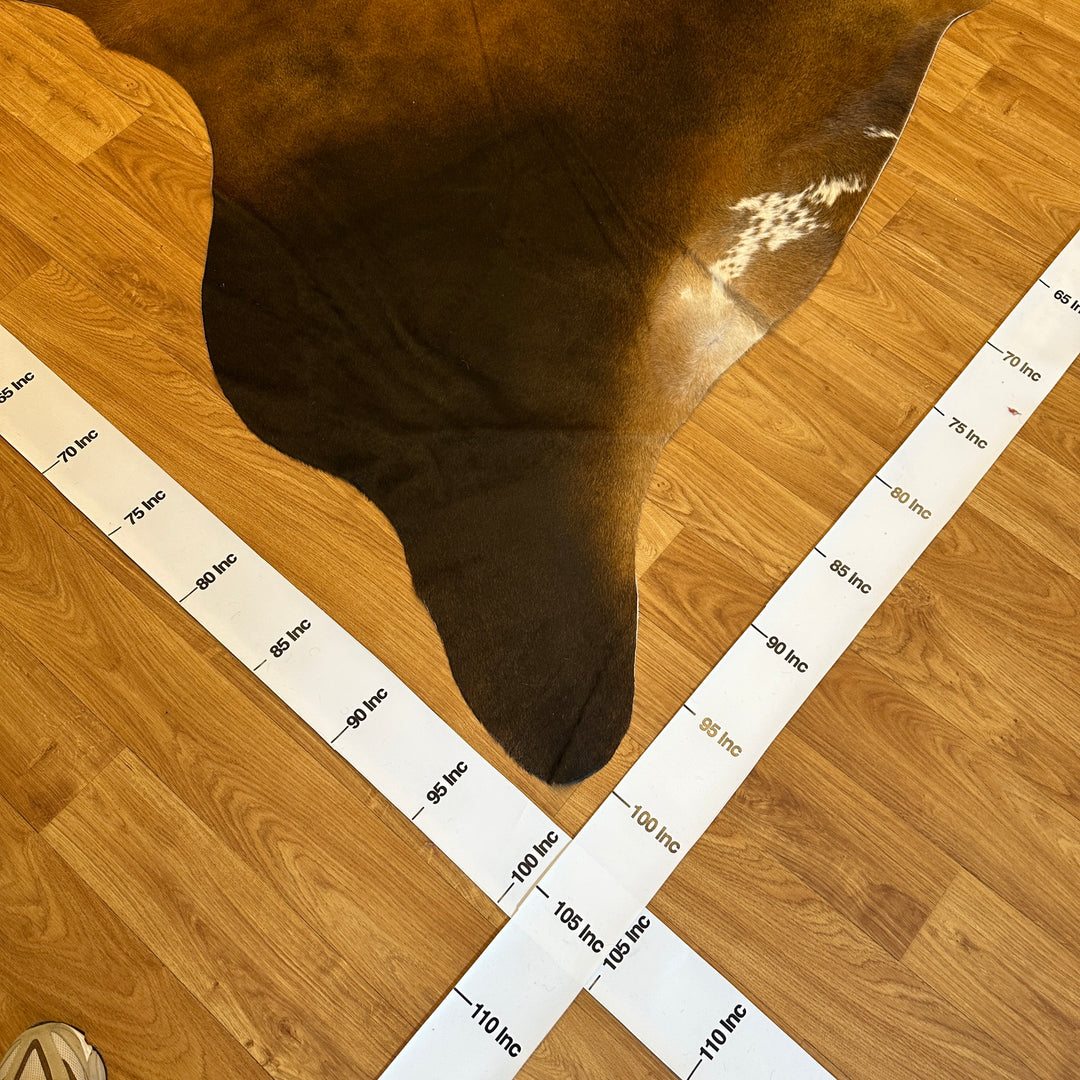 Genuine Black Brown Cowhide Rug 97x101