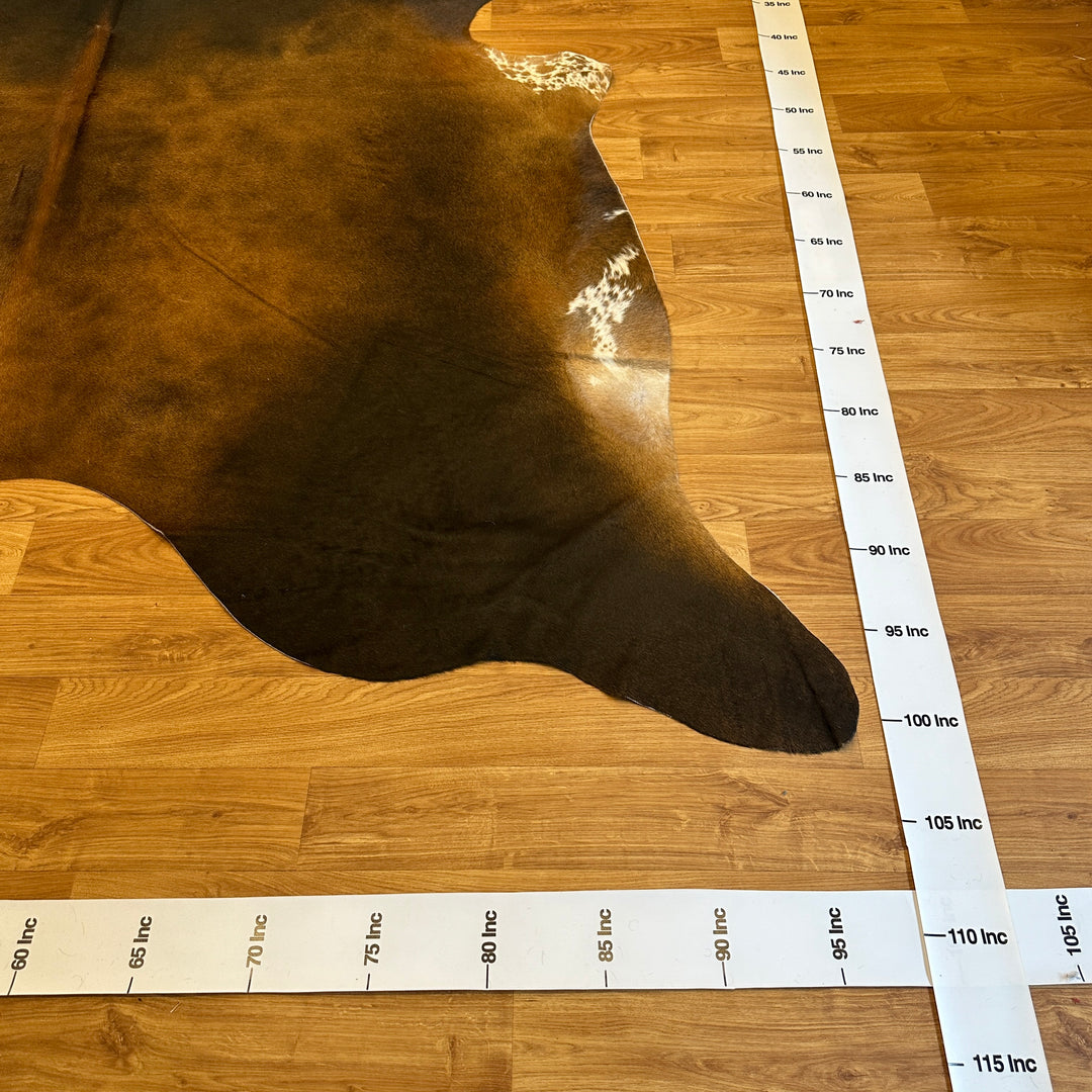 Genuine Black Brown Cowhide Rug 97x101