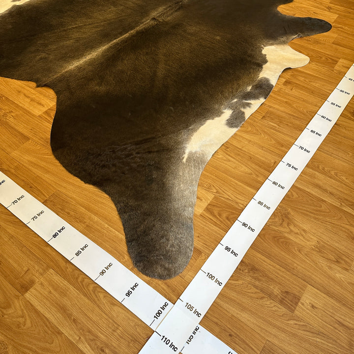 Genuine Black Gray White Cowhide Rug 99x105