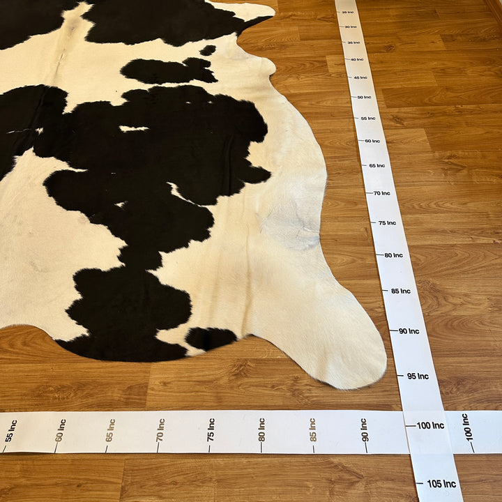 Genuine Black White Cowhide Rug 94x96