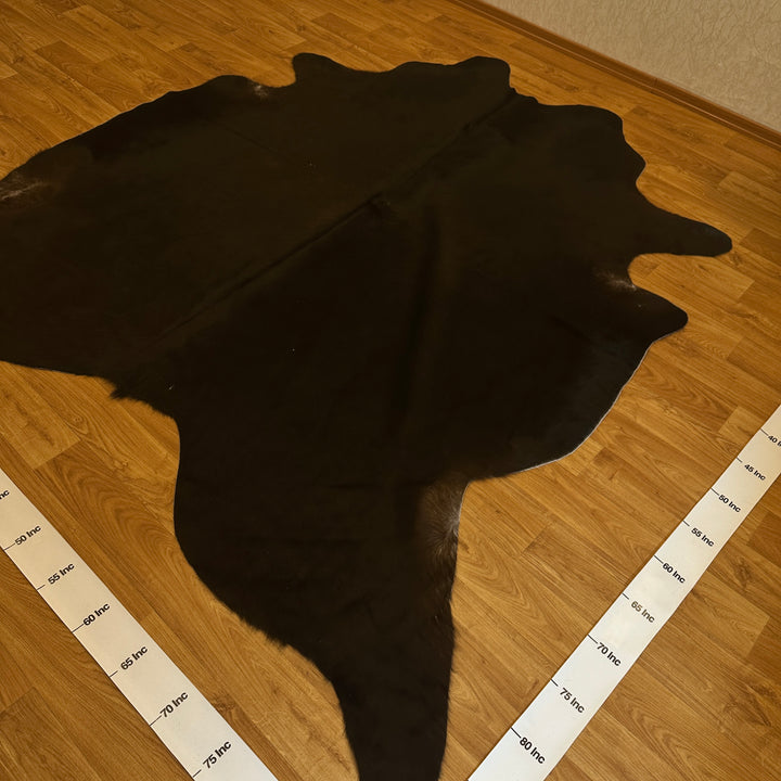 Genuine Black Cowhide Rug 87x92