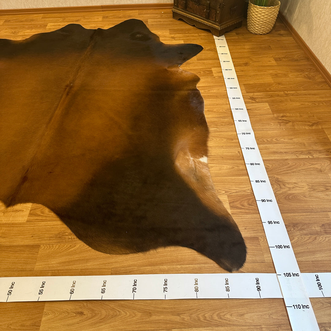 Genuine Black Brown Cowhide Rug 90x105