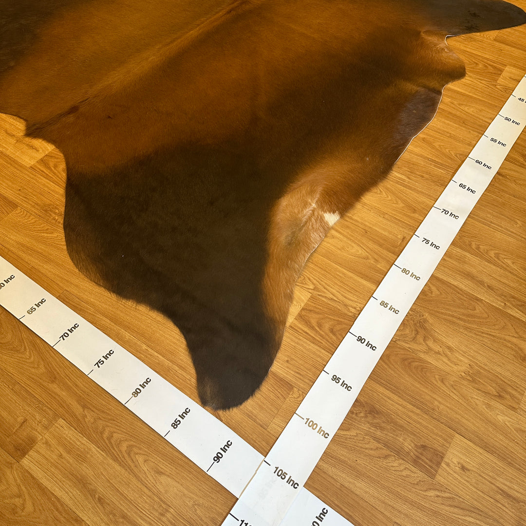 Genuine Black Brown Cowhide Rug 90x105