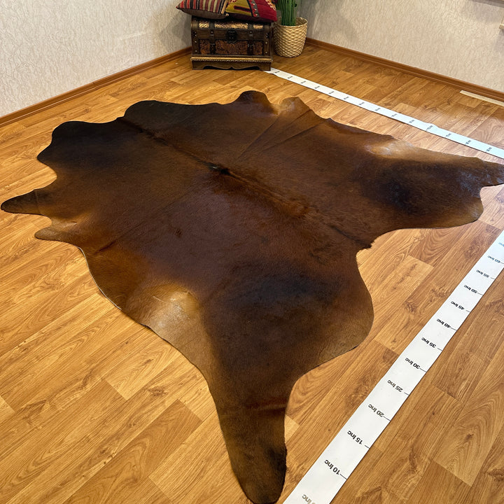 Genuine Brown Cowhide Rug 95x97