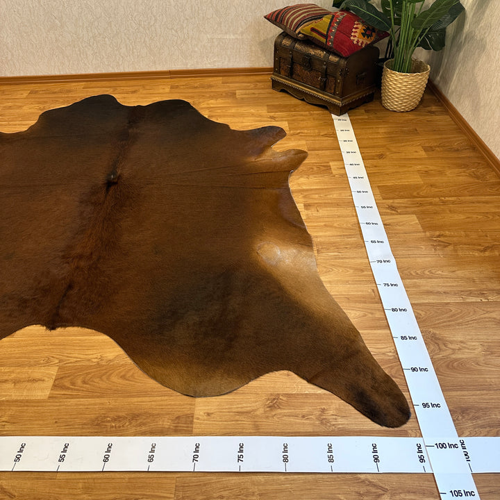 Genuine Brown Cowhide Rug 95x97