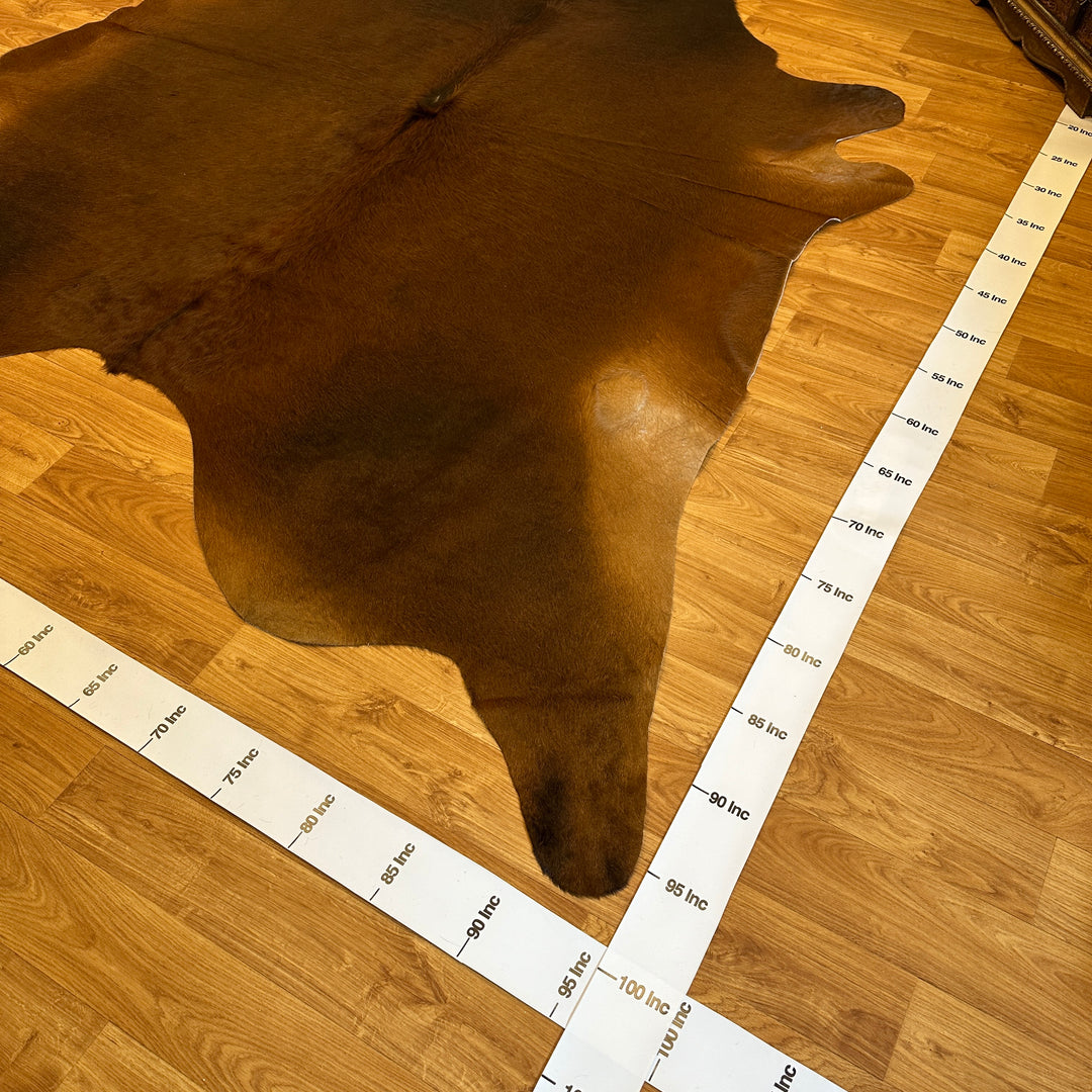 Genuine Brown Cowhide Rug 95x97