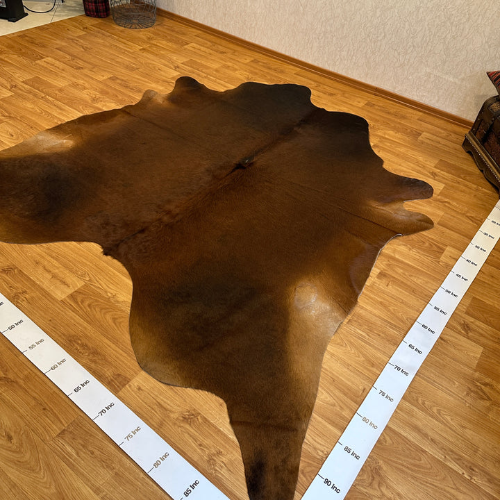 Genuine Brown Cowhide Rug 95x97