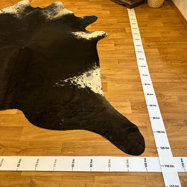 Genuine Black White Cowhide Rug 101x107