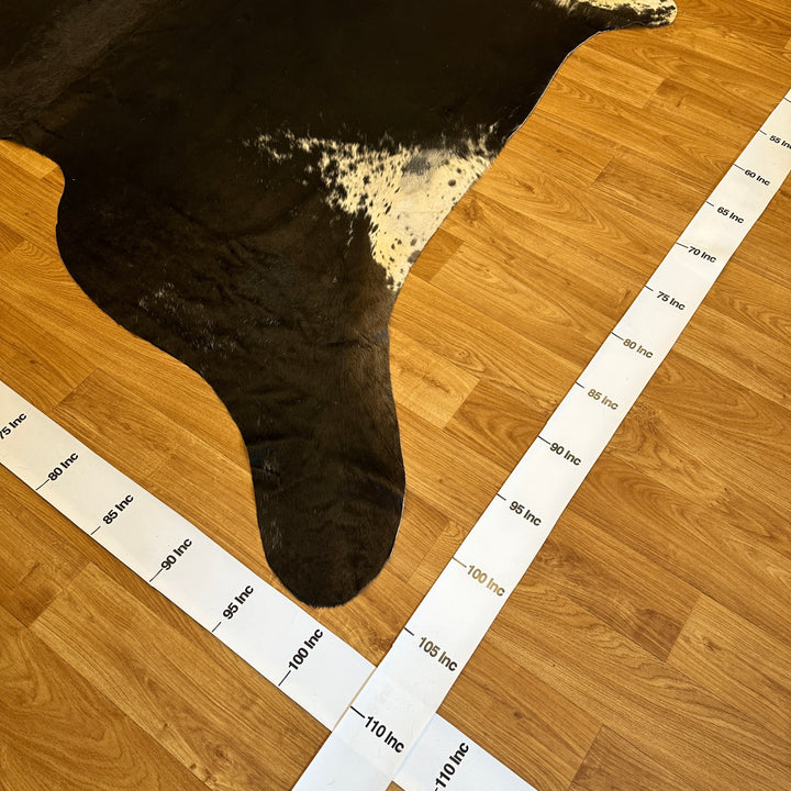 Genuine Black White Cowhide Rug 101x107