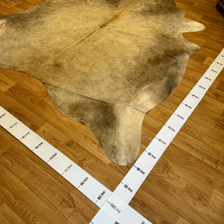 Genuine Beige Gray Cream Cowhide Rug 85x92