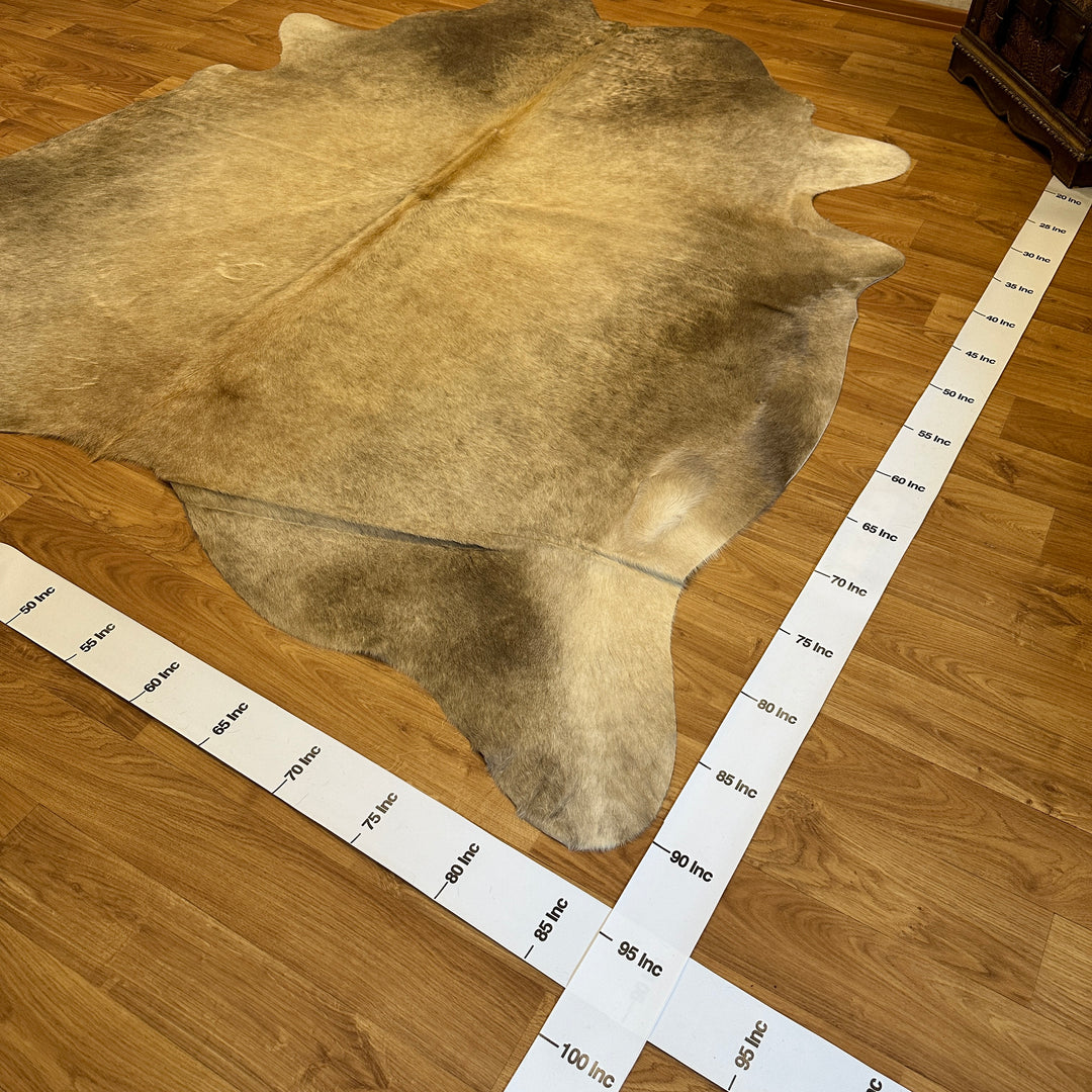 Genuine Beige Gray Cream Cowhide Rug 85x92