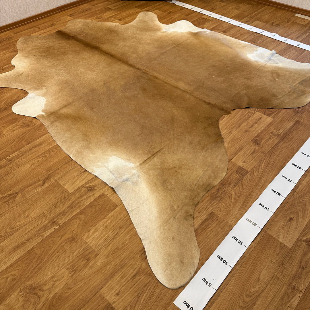 Genuine Beige Brown Cream Cowhide Rug 94x104