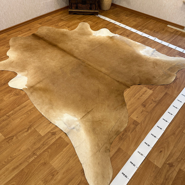 Genuine Beige Brown Cream Cowhide Rug 94x104