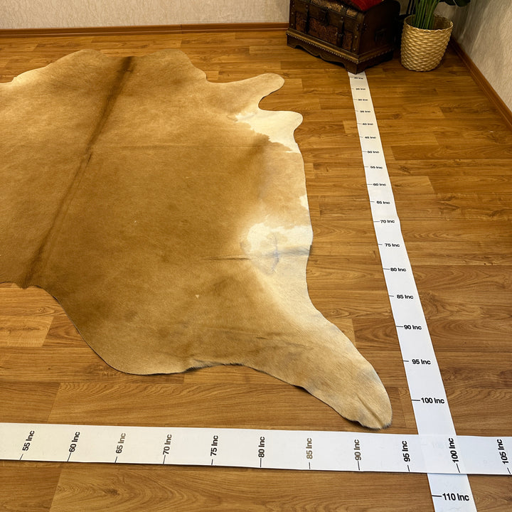 Genuine Beige Brown Cream Cowhide Rug 94x104