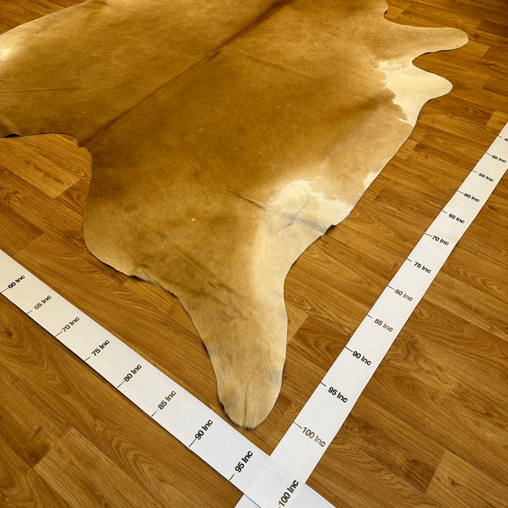 Genuine Beige Brown Cream Cowhide Rug 94x104