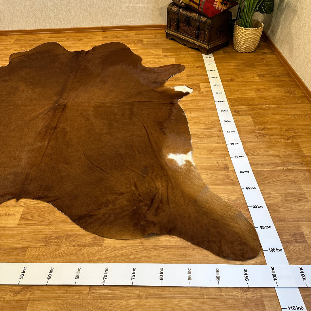 Genuine Brown Cowhide Rug 100x102