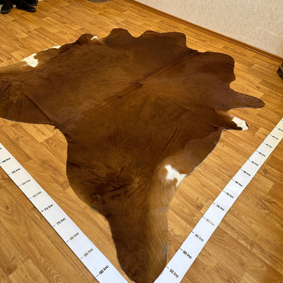 Genuine Brown Cowhide Rug 100x102