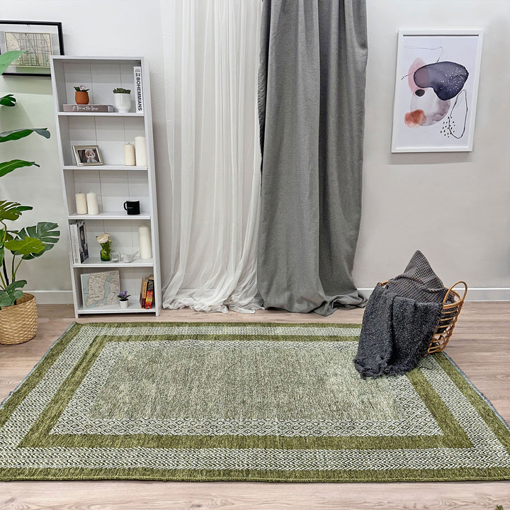 Scandinavian Green Washable Area Rugs