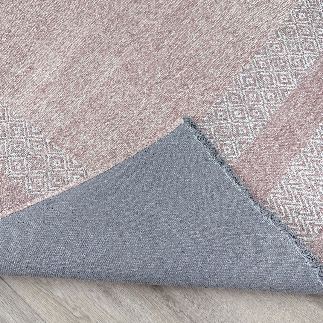 Scandinavian Heather Peach Pink Washable Area Rugs