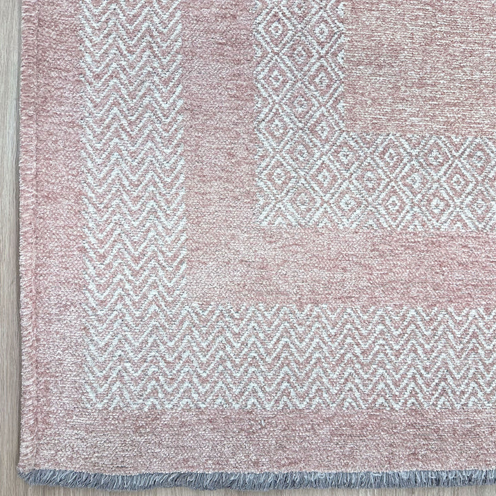 Scandinavian Heather Peach Pink Washable Area Rugs