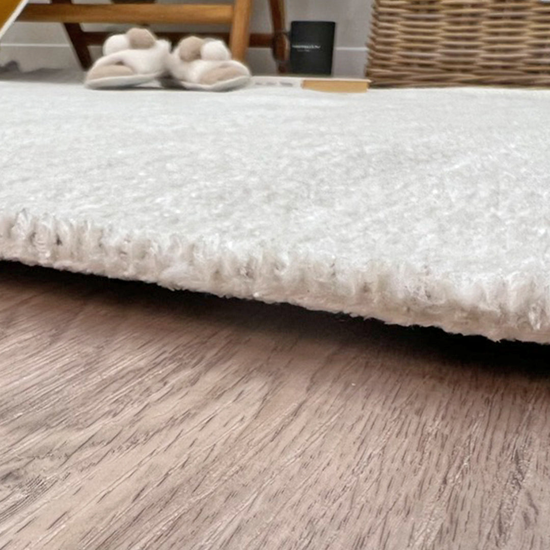 Solid White Washable Area Rugs