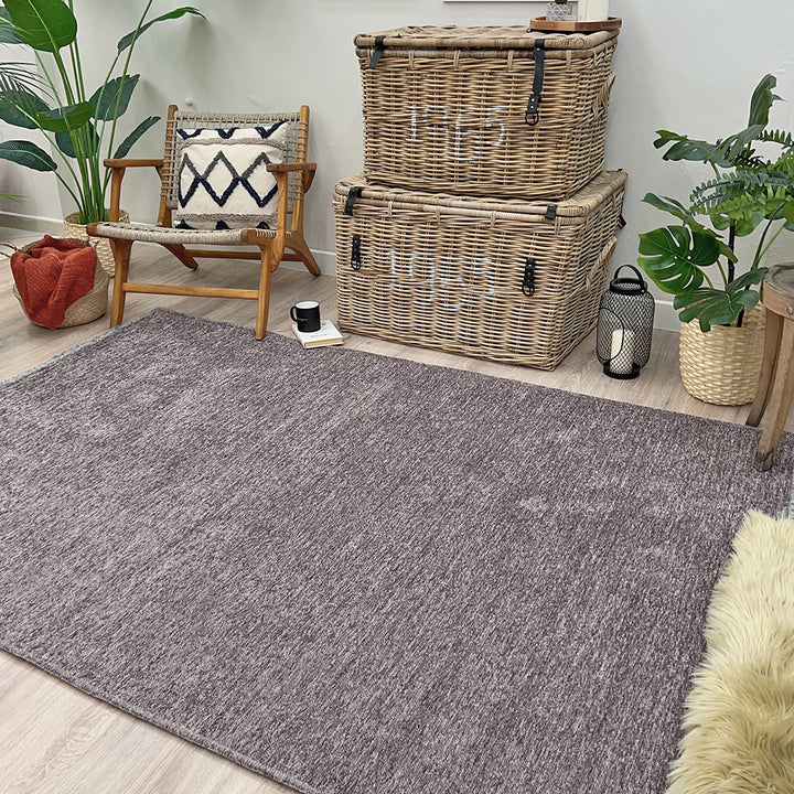 Solid Dark Gray Washable Area Rugs