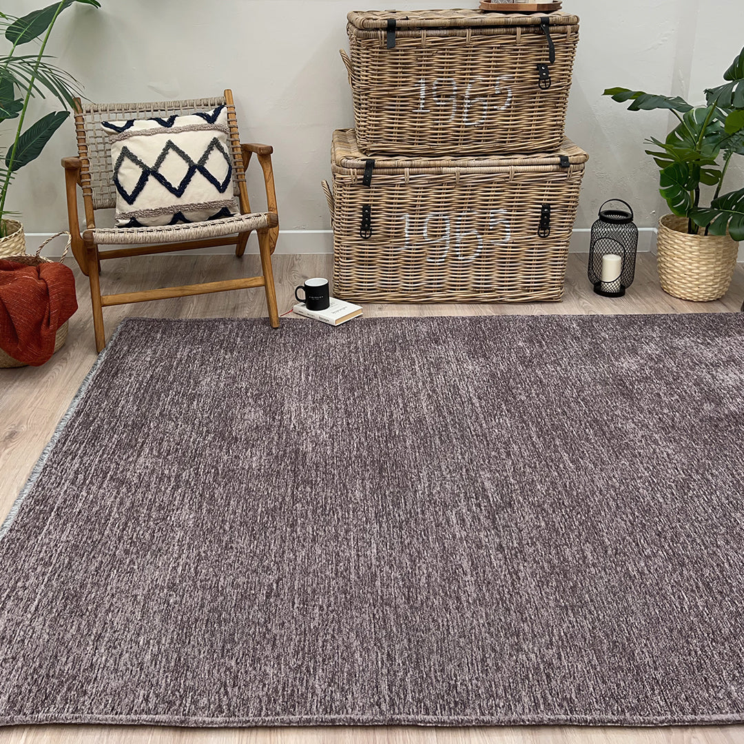 Solid Dark Gray Washable Area Rugs