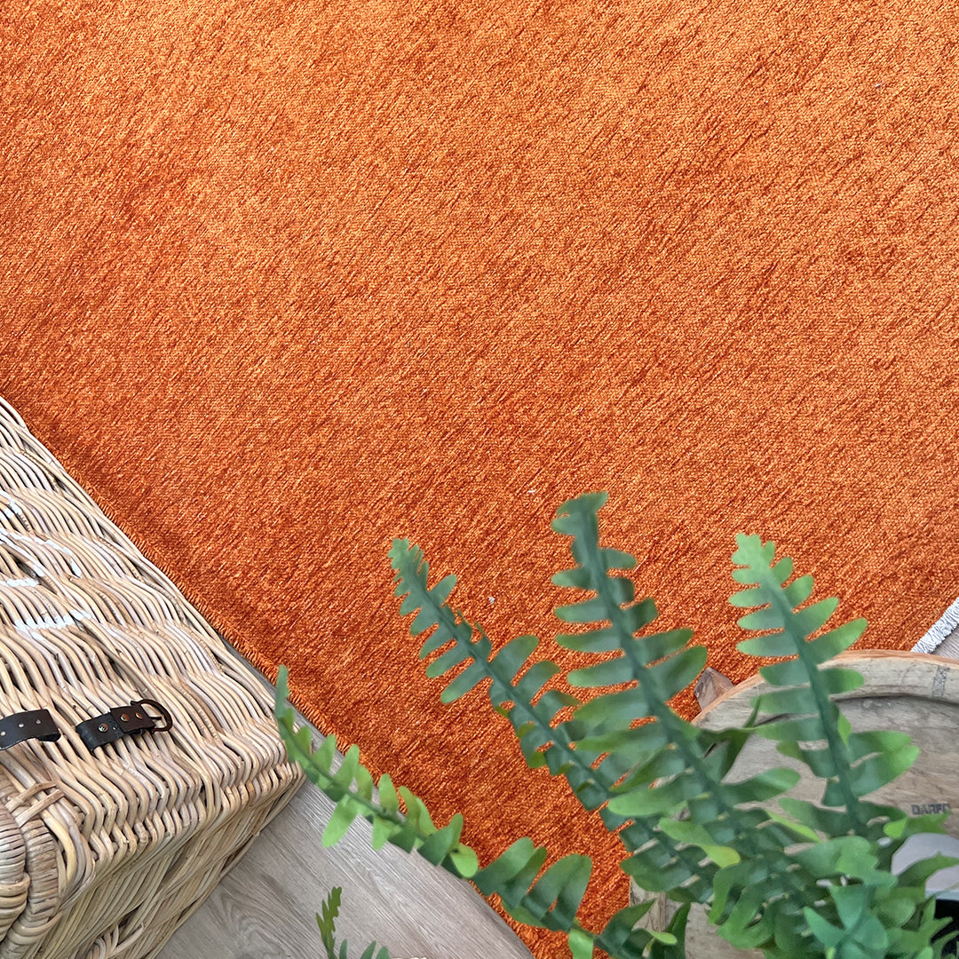 Solid Orange Washable Area Rugs