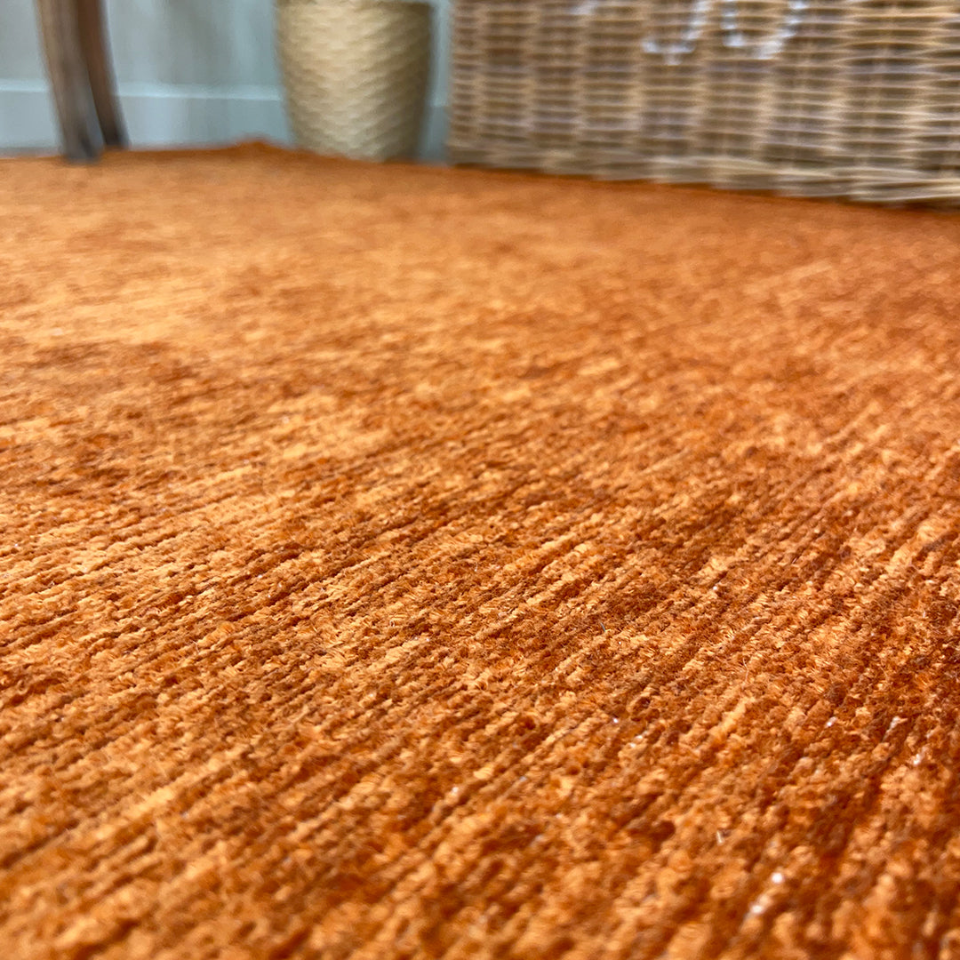 Solid Orange Washable Area Rugs