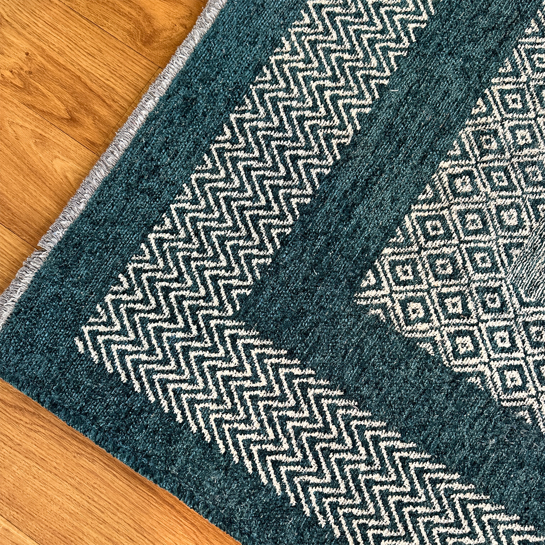 Scandinavian Petrol Blue Washable Area Rugs