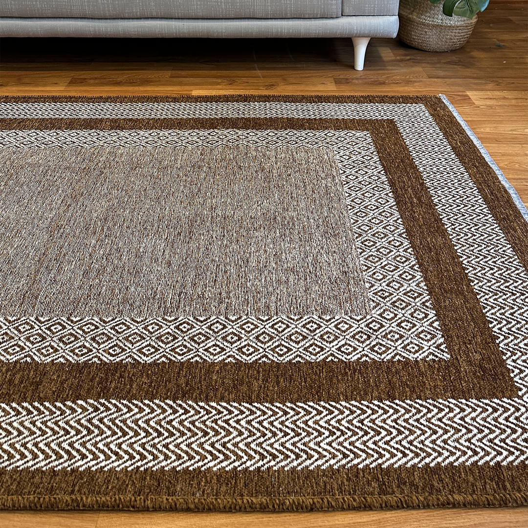 Scandinavian Brown Washable Area Rugs