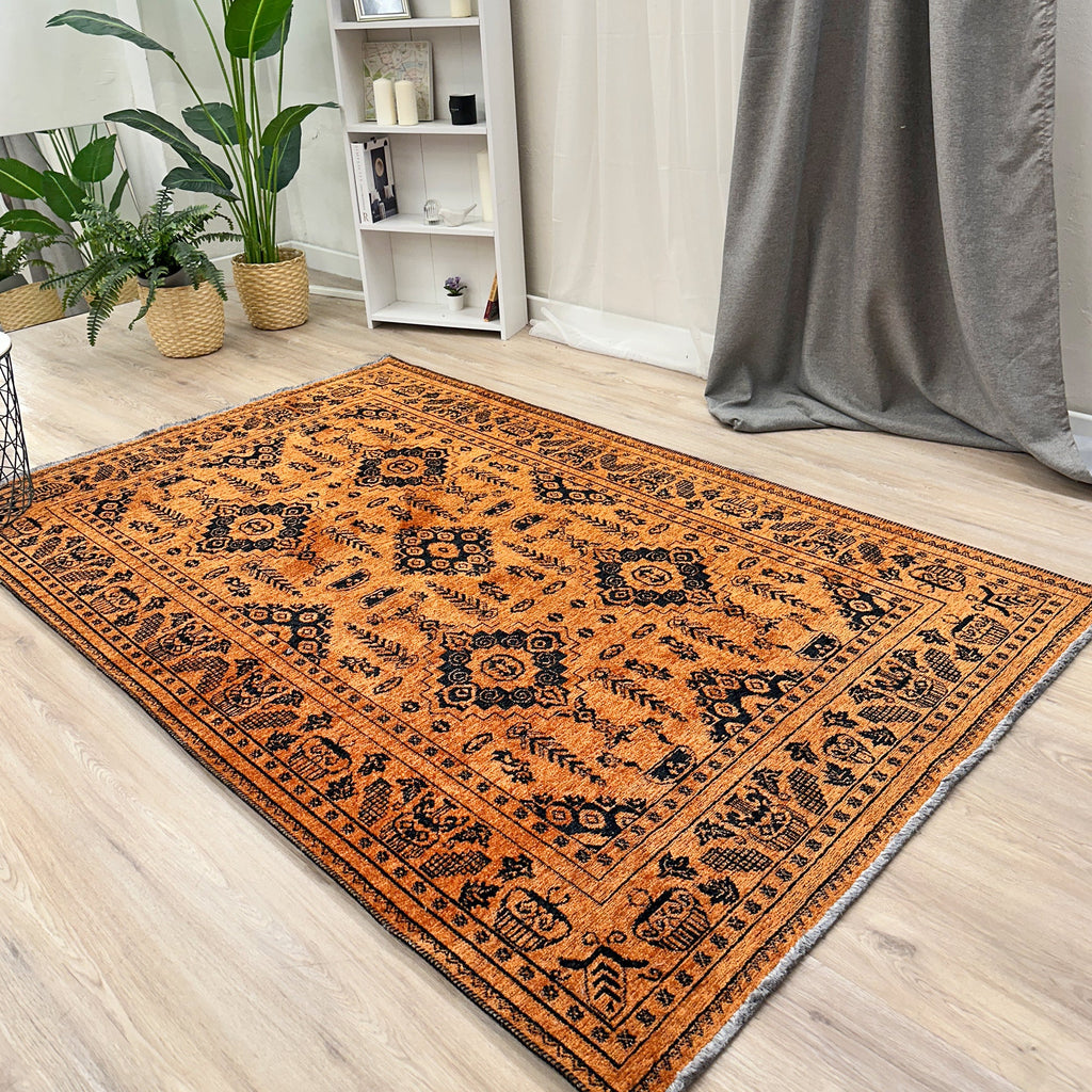 Vintage Orange Black Washable Area Rugs – Alfa Rich
