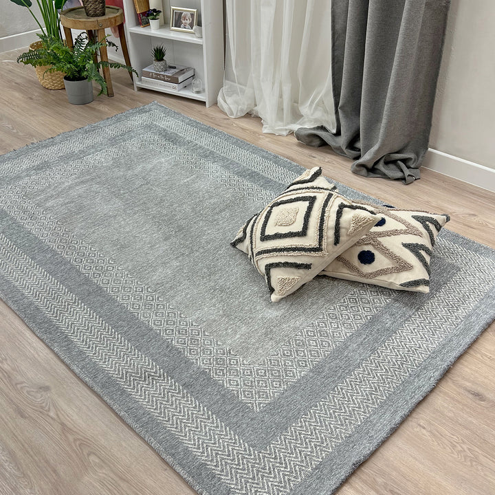 Scandinavian Light Gray Washable Area Rugs