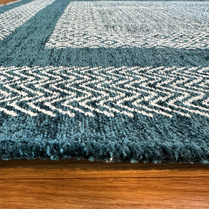 Scandinavian Petrol Blue Washable Area Rugs