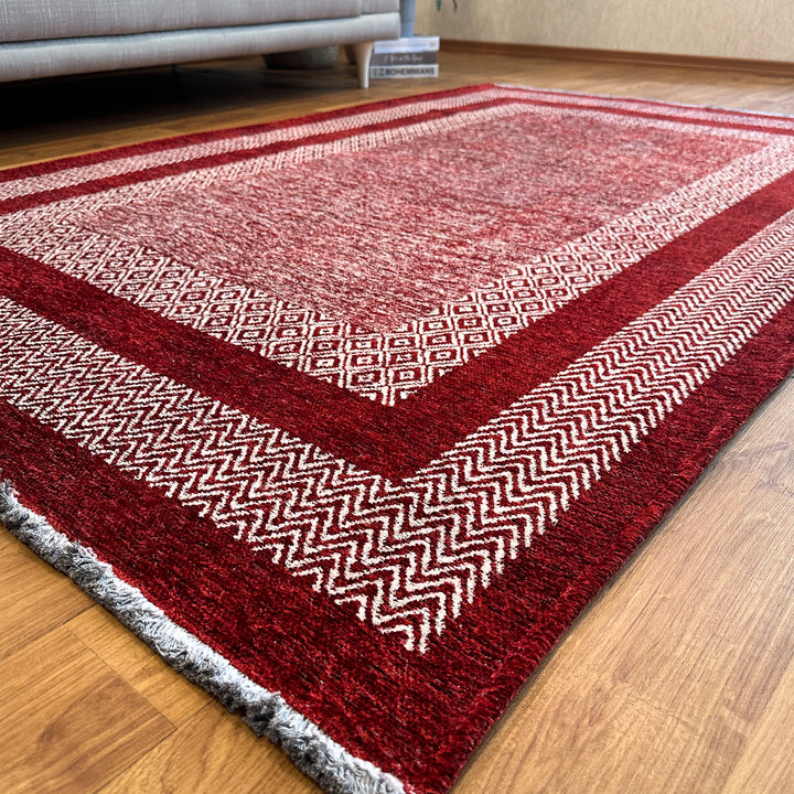 Scandinavian Red Burgundy Washable Area Rugs