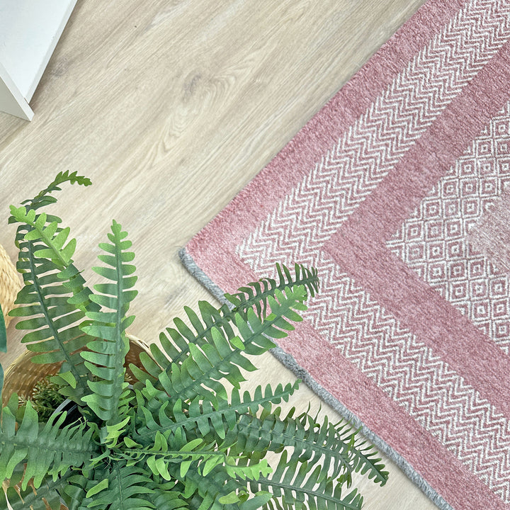 Scandinavian Mauve Washable Area Rugs