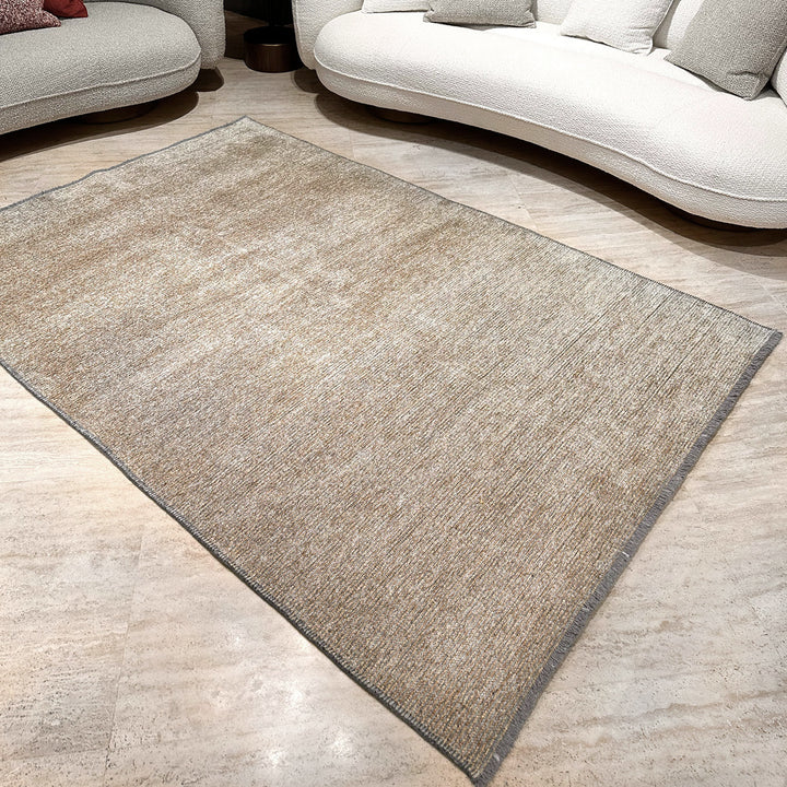 Solid Amber Gold Washable Area Rugs