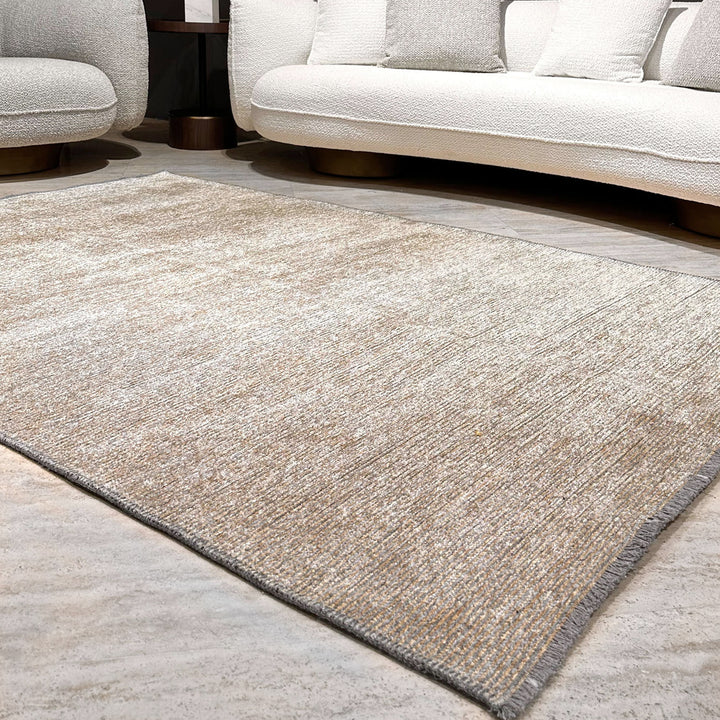 Solid Amber Gold Washable Area Rugs