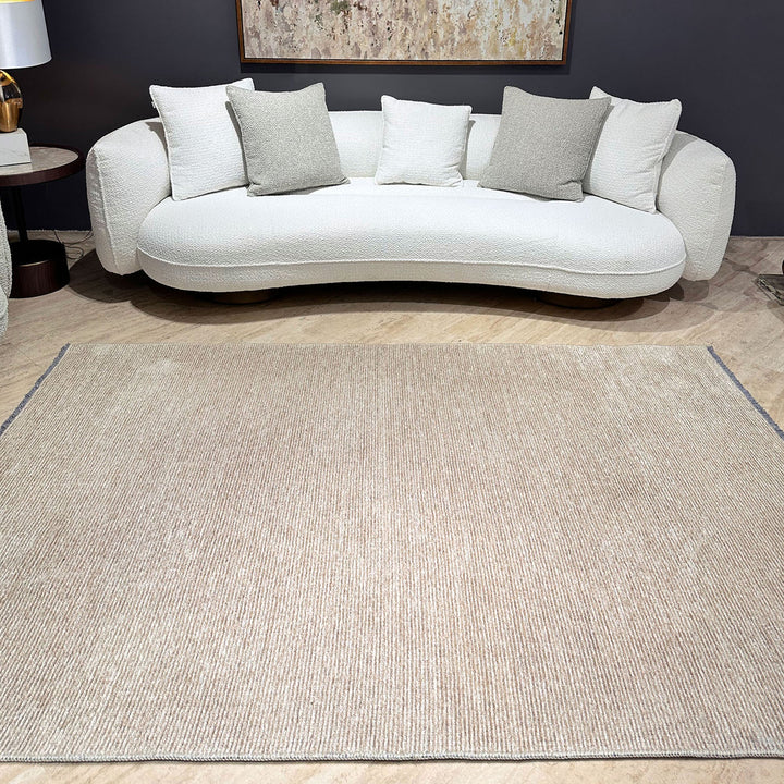 Solid Beige Washable Area Rugs