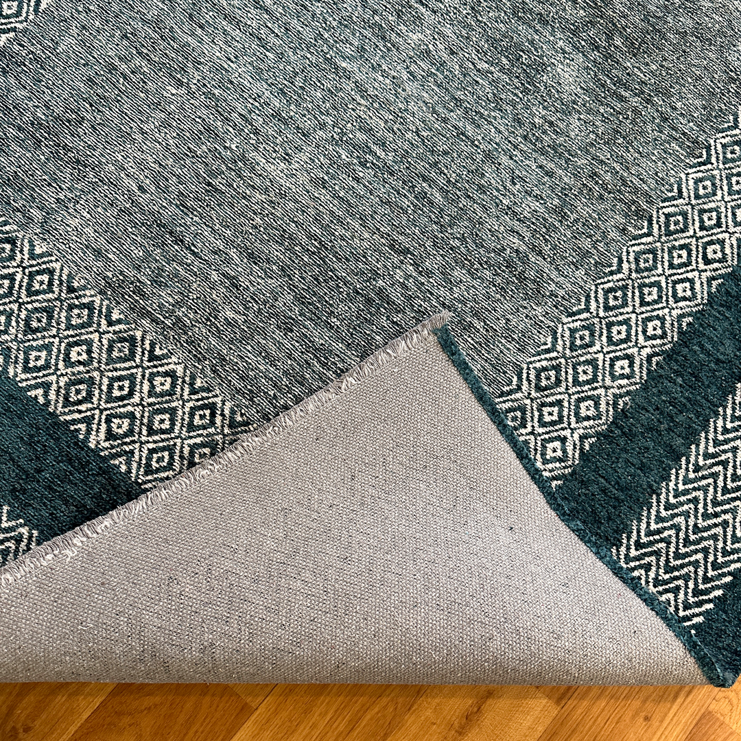 Scandinavian Petrol Blue Washable Area Rugs